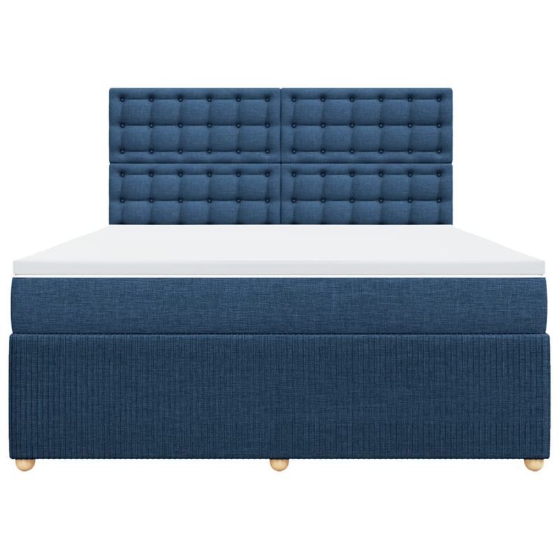 Casa si Gradina - Mobilier - Paturi si accesorii - Paturi - Pat box spring cu saltea, albastru, 180x200 cm, material textil - Infinity.ro