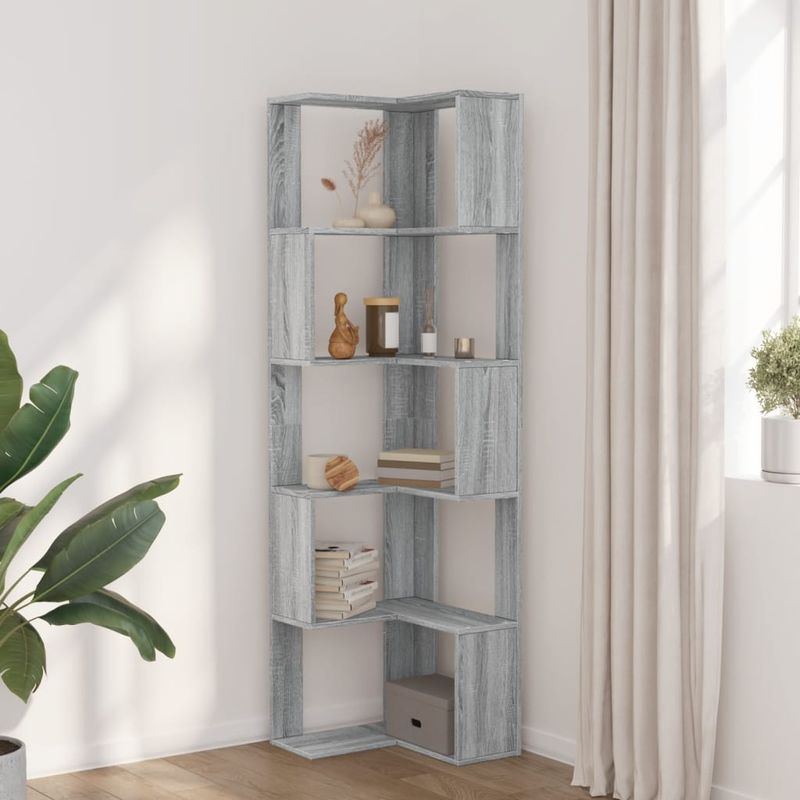 Casa si Gradina - Mobilier - Biblioteci si rafturi - Biblioteci - Biblioteca cu 5 niveluri gri sonoma 50x50x179 cm lemn prelucrat - Infinity.ro