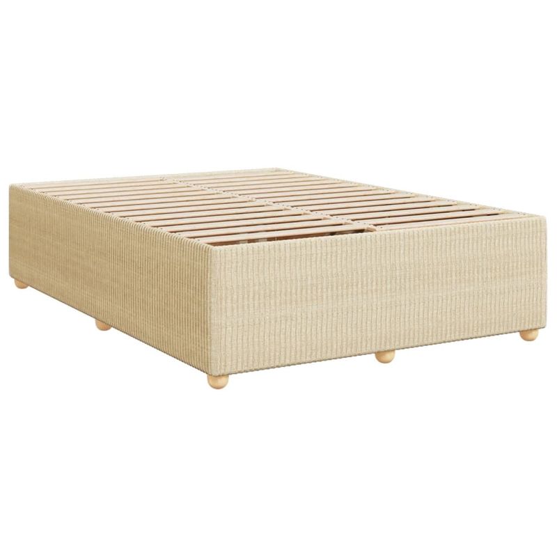 Casa si Gradina - Mobilier - Paturi si accesorii - Paturi - Pat box spring cu saltea, crem, 160x200 cm, material textil - Infinity.ro