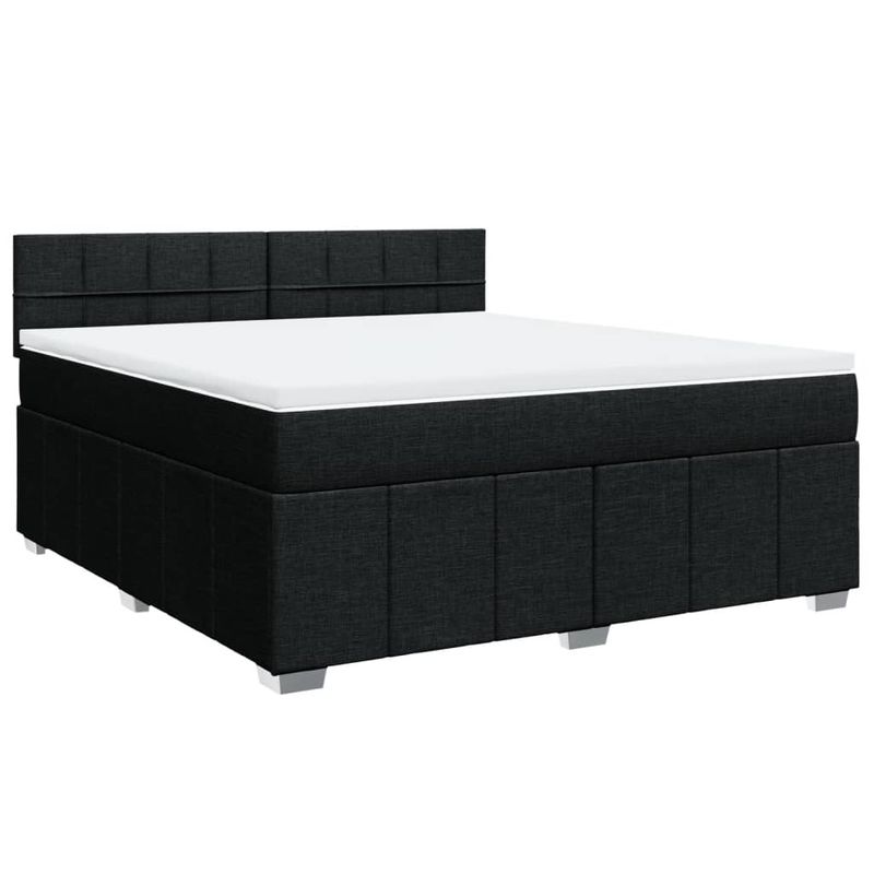 Casa si Gradina - Mobilier - Paturi si accesorii - Paturi - Pat box spring cu saltea, negru, 180x200 cm, catifea - Infinity.ro