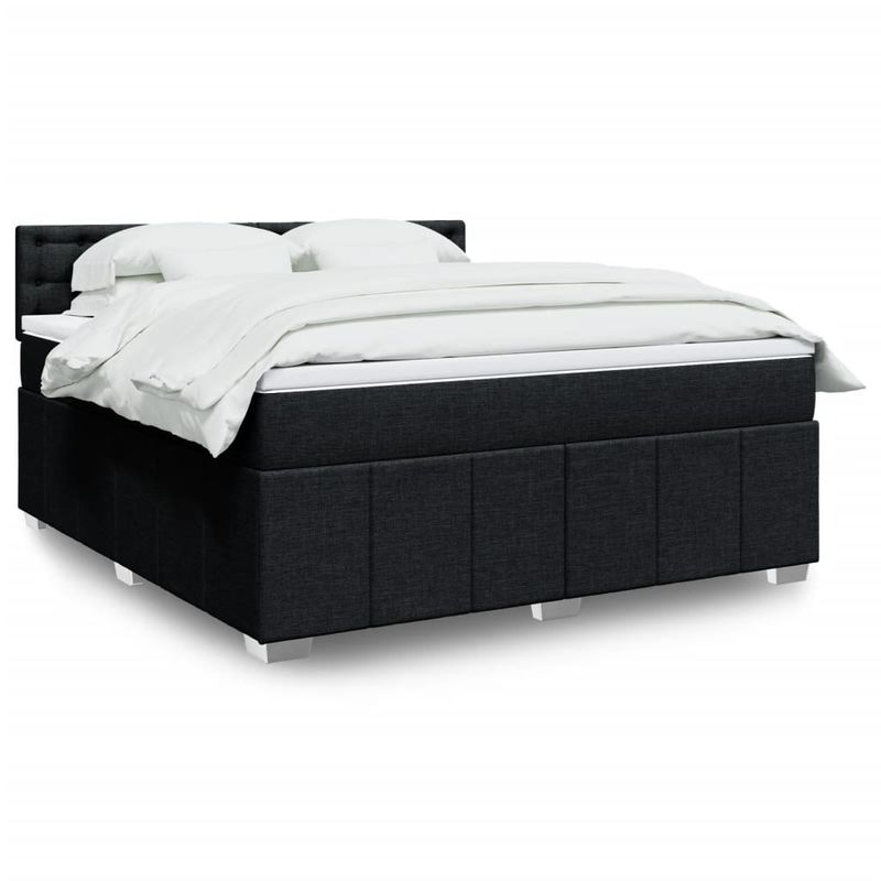 Casa si Gradina - Mobilier - Paturi si accesorii - Paturi - Pat box spring cu saltea, negru, 180x200 cm, catifea - Infinity.ro