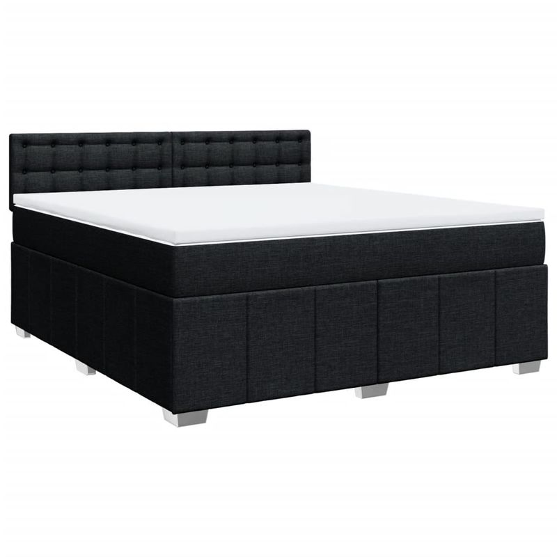 Casa si Gradina - Mobilier - Paturi si accesorii - Paturi - Pat box spring cu saltea, negru, 180x200 cm, catifea - Infinity.ro