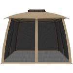 Casa si Gradina - Gradina si terasa - Umbrele si pavilioane - Pavilioane - Foisor cu acoperis dublu/pereti din plasa taupe 3,93x2,93m otel - Infinity.ro
