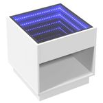 Casa si Gradina - Mobilier - Comode si corpuri - Noptiere - Noptiera cu LED infinity, alb, 50x50x50 cm - Infinity.ro