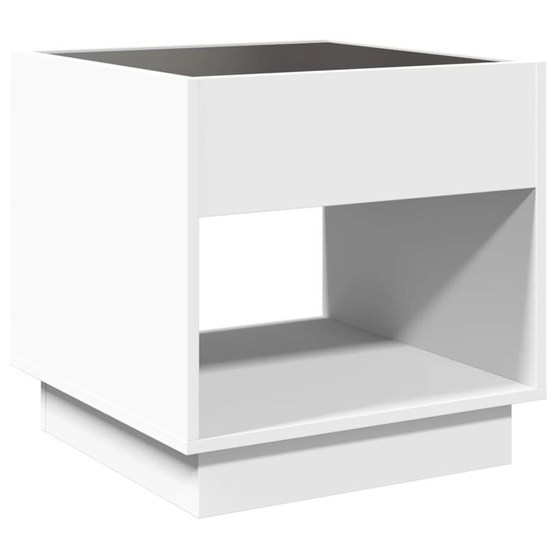 Casa si Gradina - Mobilier - Comode si corpuri - Noptiere - Noptiera cu LED infinity, alb, 50x50x50 cm - Infinity.ro