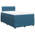 Casa si Gradina - Mobilier - Paturi si accesorii - Paturi - Pat box spring cu saltea, albastru, 120x200 cm, catifea - Infinity.ro