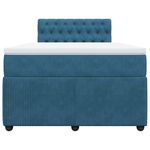 Casa si Gradina - Mobilier - Paturi si accesorii - Paturi - Pat box spring cu saltea, albastru, 120x200 cm, catifea - Infinity.ro