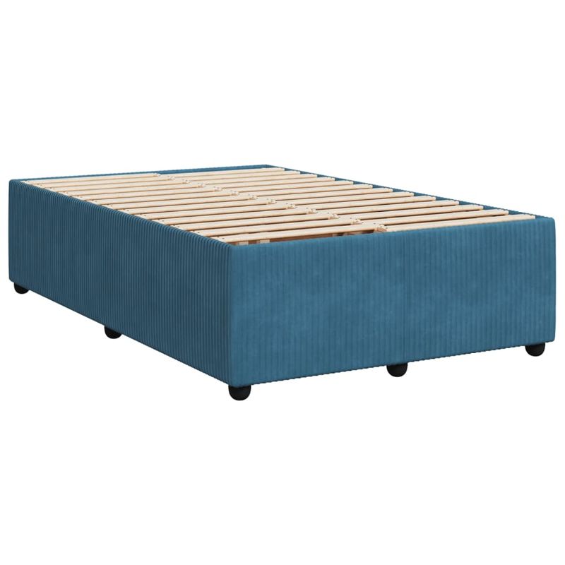 Casa si Gradina - Mobilier - Paturi si accesorii - Paturi - Pat box spring cu saltea, albastru, 120x200 cm, catifea - Infinity.ro