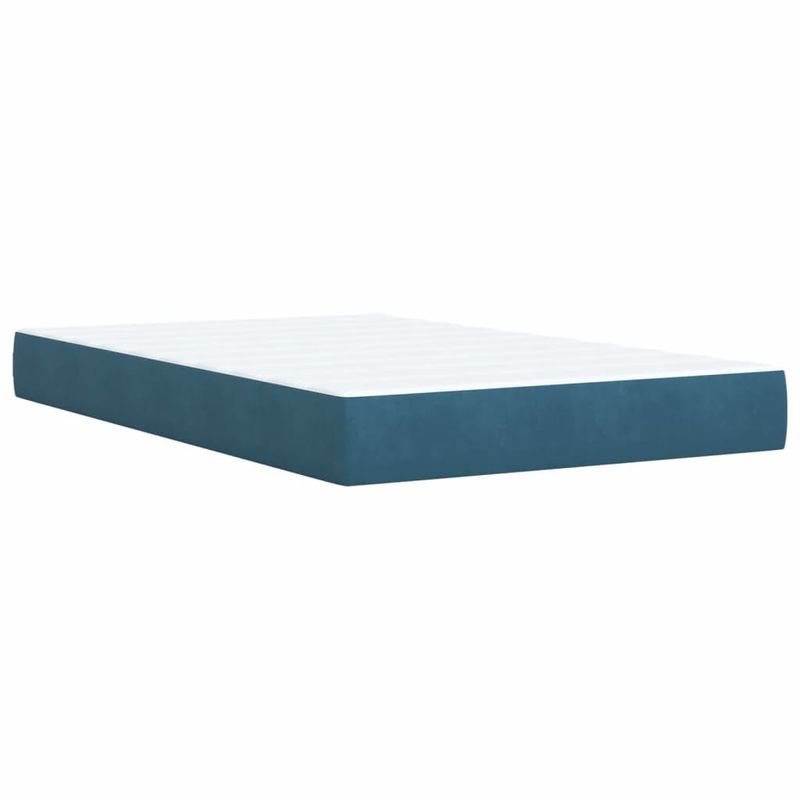 Casa si Gradina - Mobilier - Paturi si accesorii - Paturi - Pat box spring cu saltea, albastru, 120x200 cm, catifea - Infinity.ro