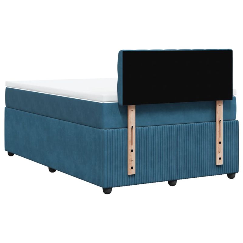 Casa si Gradina - Mobilier - Paturi si accesorii - Paturi - Pat box spring cu saltea, albastru, 120x200 cm, catifea - Infinity.ro
