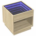 Casa si Gradina - Mobilier - Comode si corpuri - Noptiere - Noptiera cu LED infinity, stejar sonoma, 50x50x50 cm - Infinity.ro