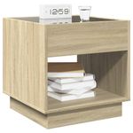 Casa si Gradina - Mobilier - Comode si corpuri - Noptiere - Noptiera cu LED infinity, stejar sonoma, 50x50x50 cm - Infinity.ro