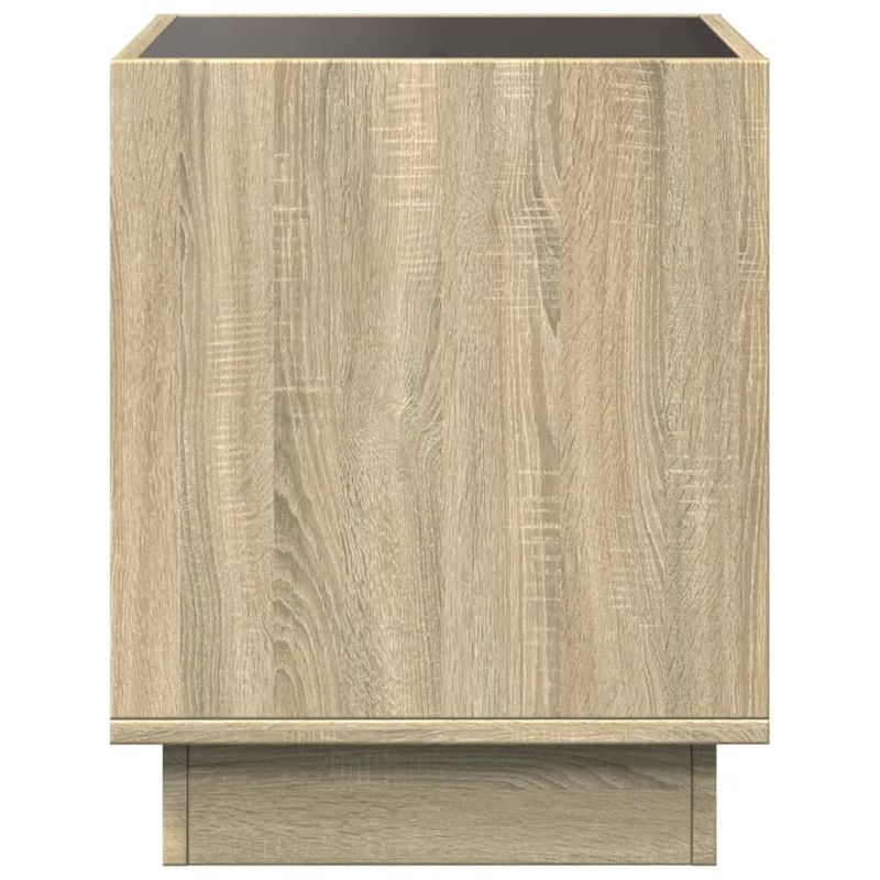 Casa si Gradina - Mobilier - Comode si corpuri - Noptiere - Noptiera cu LED infinity, stejar sonoma, 50x50x50 cm - Infinity.ro