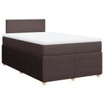 Casa si Gradina - Mobilier - Paturi si accesorii - Paturi - Pat box spring cu saltea, maro inchis, 120x200 cm, textil - Infinity.ro