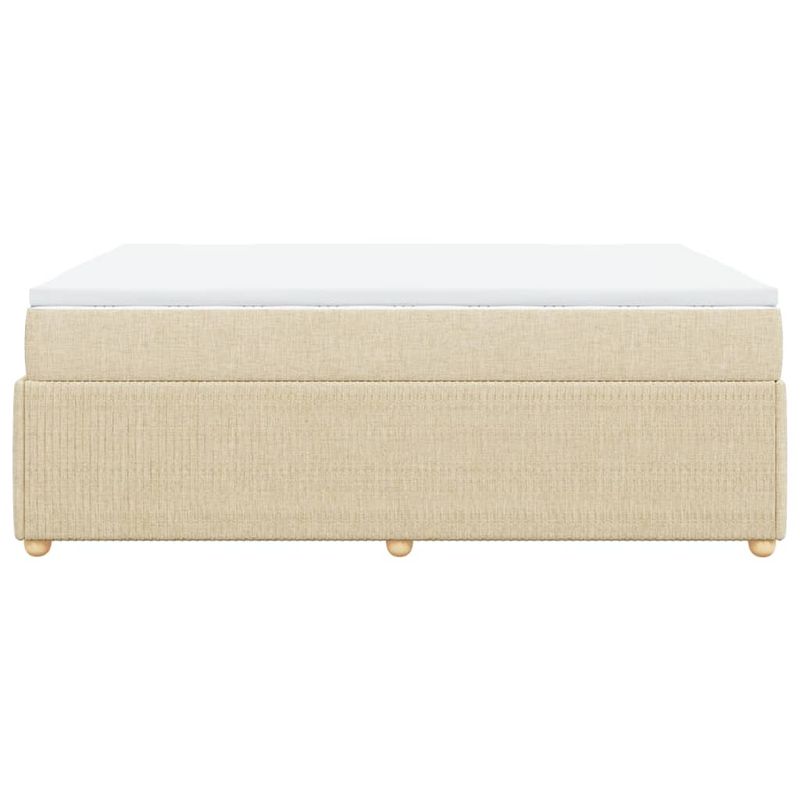 Casa si Gradina - Mobilier - Paturi si accesorii - Paturi - Pat continental cu saltea, crem, 140x200 cm, material textil - Infinity.ro