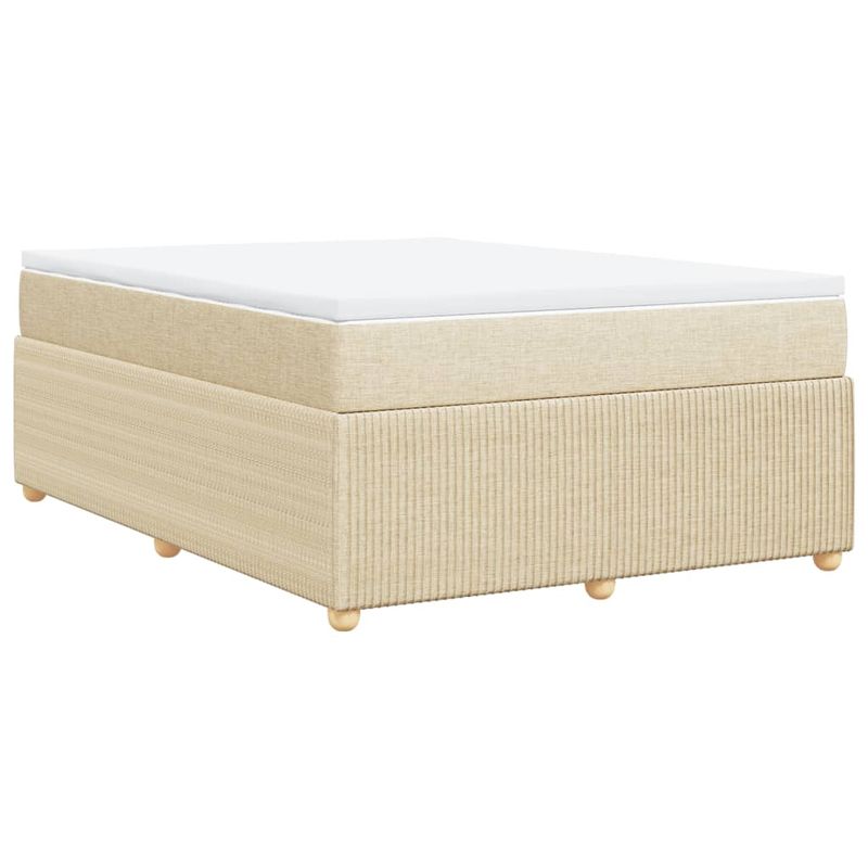 Casa si Gradina - Mobilier - Paturi si accesorii - Paturi - Pat continental cu saltea, crem, 140x200 cm, material textil - Infinity.ro