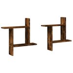 Casa si Gradina - Mobilier - Biblioteci si rafturi - Rafturi - Rafturi perete 2 buc. stejar fumuriu 50x12x50 cm lemn prelucrat - Infinity.ro