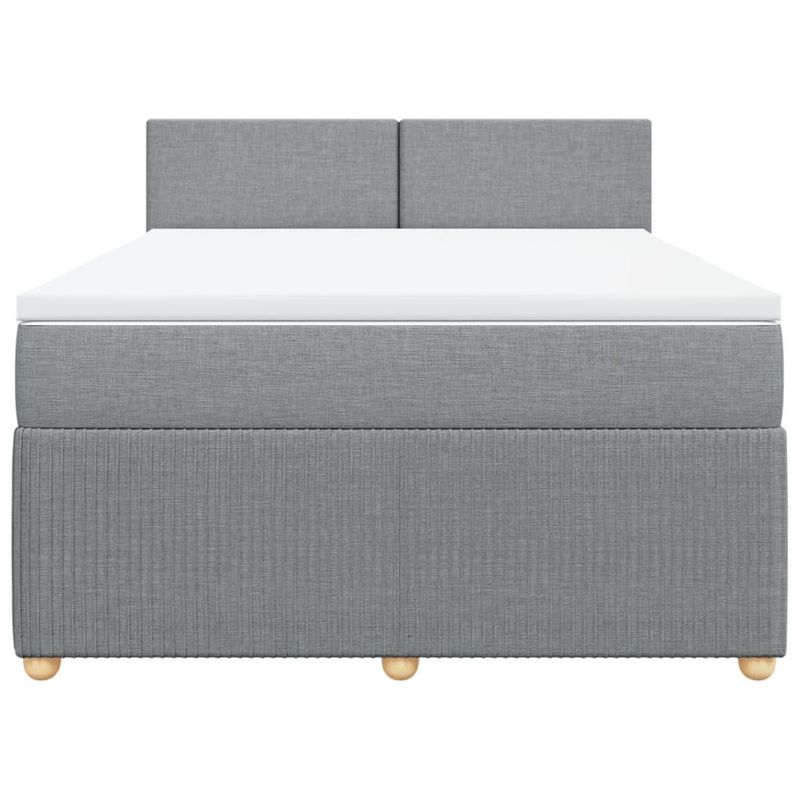 Casa si Gradina - Mobilier - Paturi si accesorii - Paturi - Pat continental, gri deschis, 140x200 cm, material textil - Infinity.ro