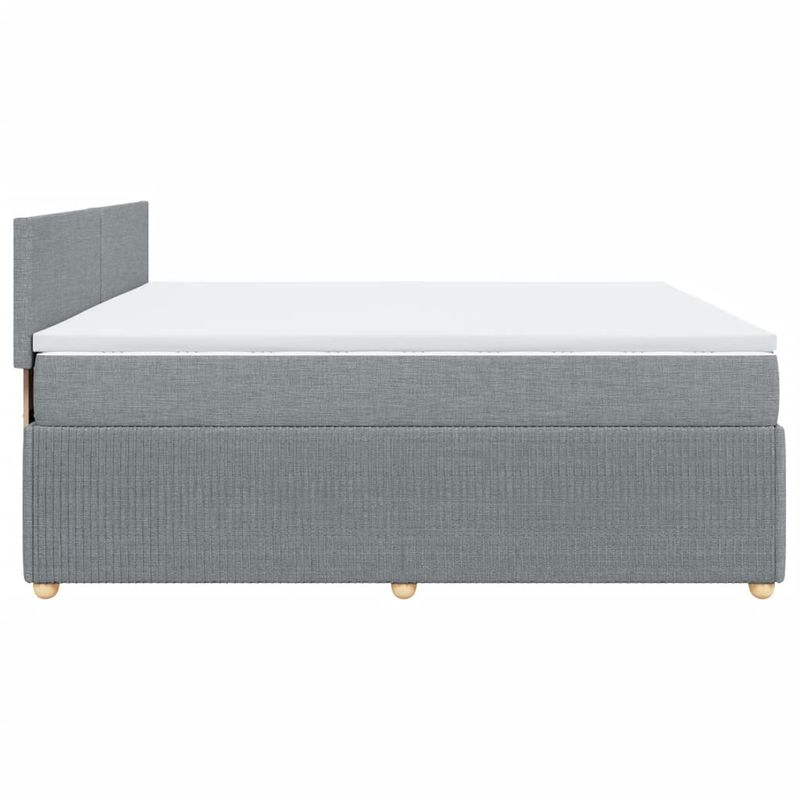 Casa si Gradina - Mobilier - Paturi si accesorii - Paturi - Pat box spring cu saltea, gri deschis, 200x200 cm, textil - Infinity.ro