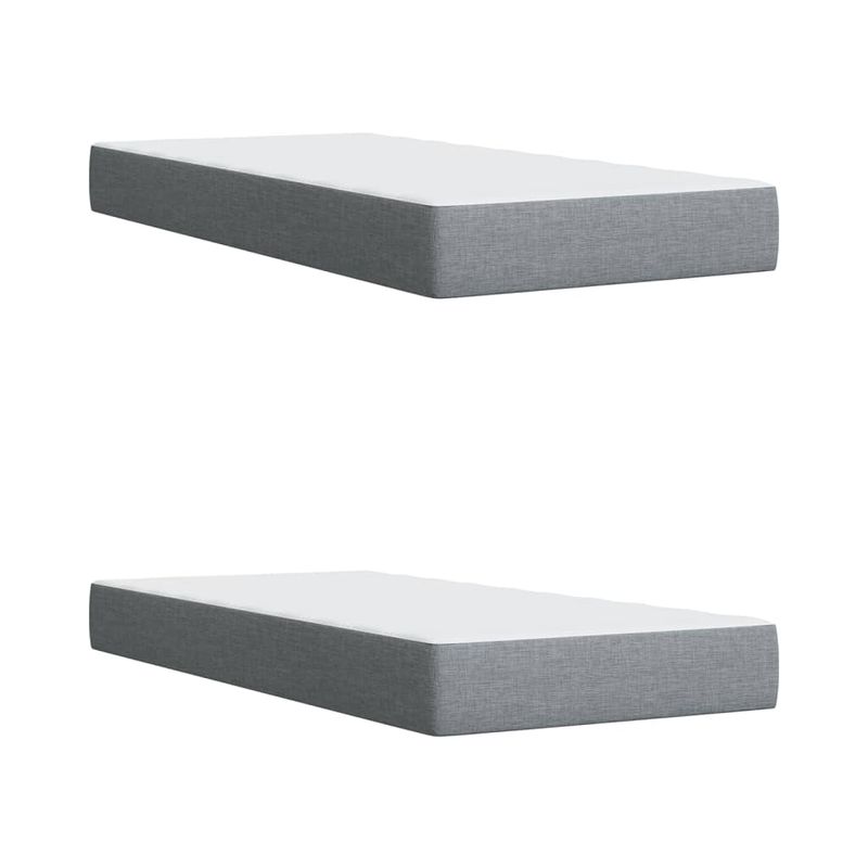 Casa si Gradina - Mobilier - Paturi si accesorii - Paturi - Pat box spring cu saltea, gri deschis, 200x200 cm, textil - Infinity.ro