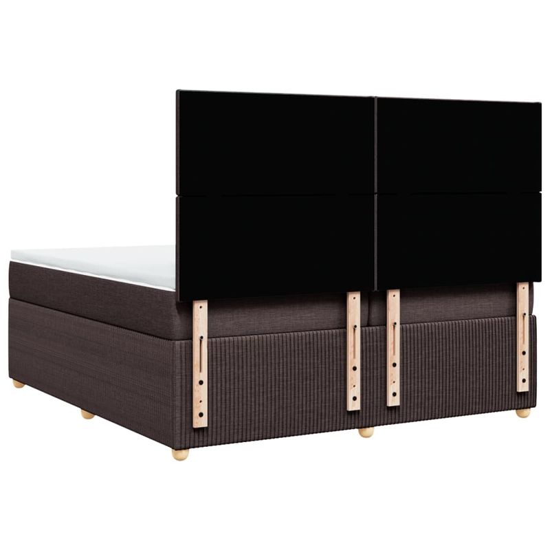 Casa si Gradina - Mobilier - Paturi si accesorii - Paturi - Pat box spring cu saltea, maro inchis, 200x200 cm, textil - Infinity.ro