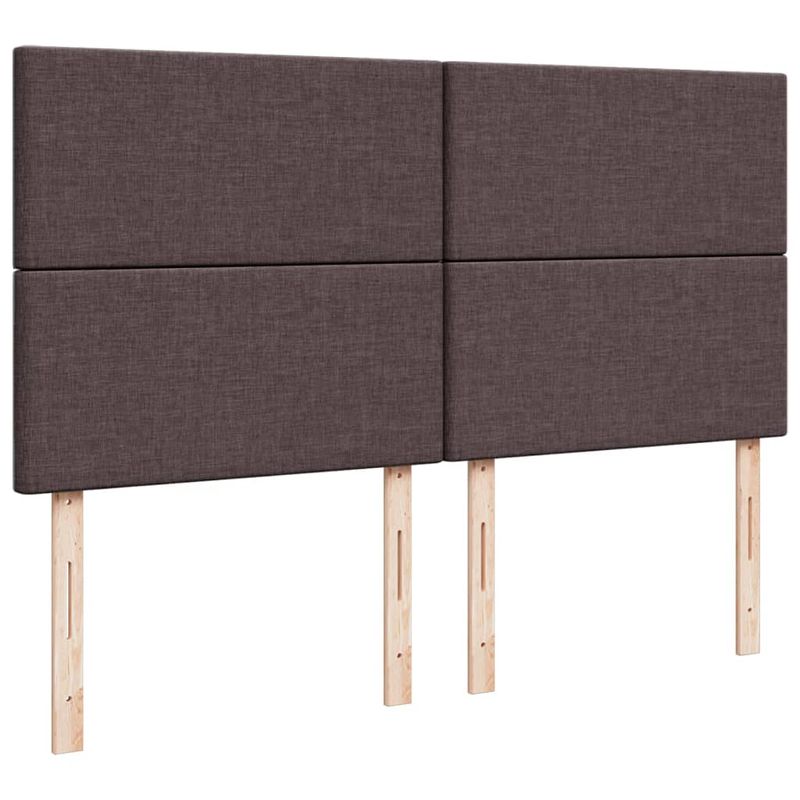 Casa si Gradina - Mobilier - Paturi si accesorii - Paturi - Pat box spring cu saltea, maro inchis, 200x200 cm, textil - Infinity.ro