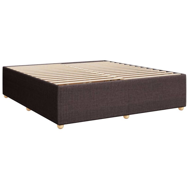 Casa si Gradina - Mobilier - Paturi si accesorii - Paturi - Pat box spring cu saltea, maro inchis, 200x200 cm, textil - Infinity.ro