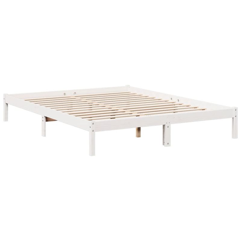 Casa si Gradina - Mobilier - Paturi si accesorii - Paturi - Cadru pat foarte lung fara saltea alb 160x220 cm lemn masiv pin - Infinity.ro