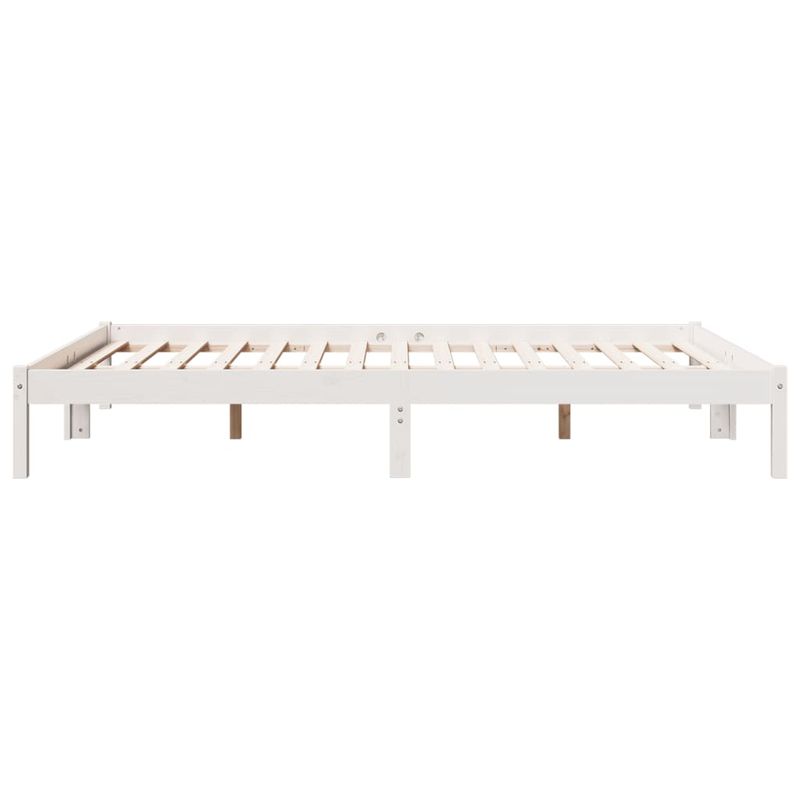 Casa si Gradina - Mobilier - Paturi si accesorii - Paturi - Cadru pat foarte lung fara saltea alb 160x220 cm lemn masiv pin - Infinity.ro