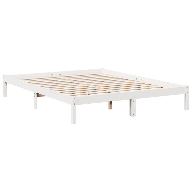 Casa si Gradina - Mobilier - Paturi si accesorii - Paturi - Cadru pat foarte lung fara saltea alb 160x220 cm lemn masiv pin - Infinity.ro