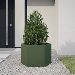 Casa si Gradina - Gradinarit si plante - Plante si ghivece - Ghivece si suporturi - Jardiniera gradina verde masliniu 69x60x45 cm otel hexagonal - Infinity.ro