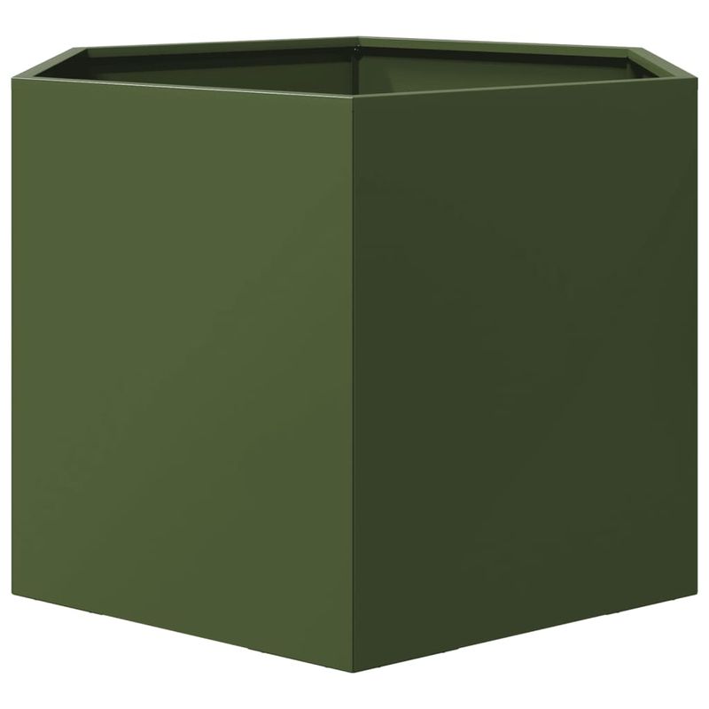 Casa si Gradina - Gradinarit si plante - Plante si ghivece - Ghivece si suporturi - Jardiniera gradina verde masliniu 69x60x45 cm otel hexagonal - Infinity.ro
