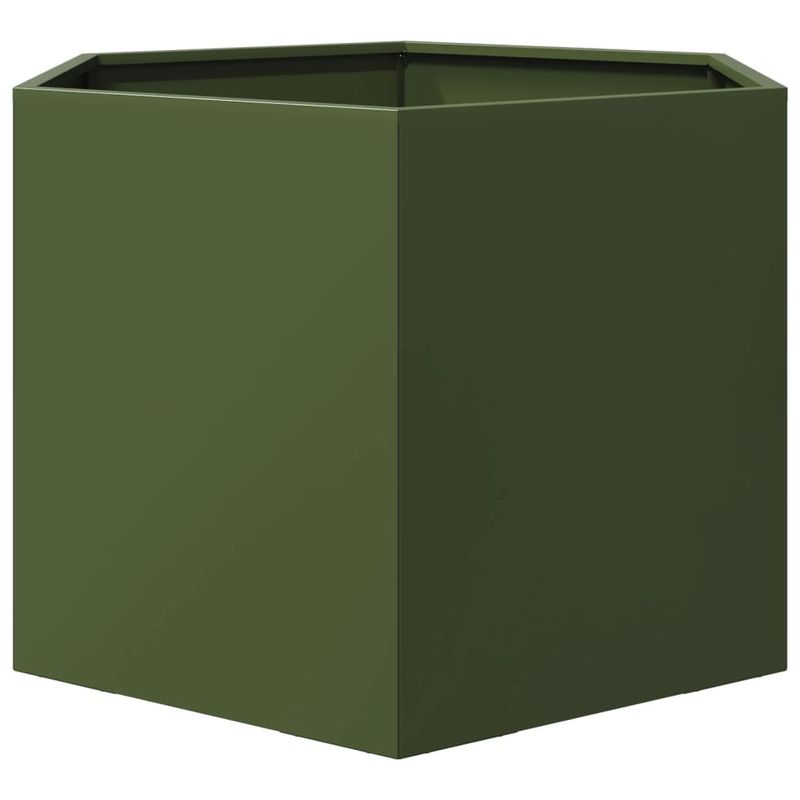 Casa si Gradina - Gradinarit si plante - Plante si ghivece - Ghivece si suporturi - Jardiniera gradina verde masliniu 69x60x45 cm otel hexagonal - Infinity.ro