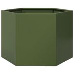 Casa si Gradina - Gradinarit si plante - Plante si ghivece - Ghivece si suporturi - Jardiniera gradina verde masliniu 69x60x45 cm otel hexagonal - Infinity.ro
