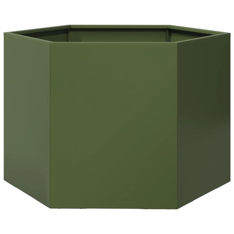 Casa si Gradina - Gradinarit si plante - Plante si ghivece - Ghivece si suporturi - Jardiniera gradina verde masliniu 69x60x45 cm otel hexagonal - Infinity.ro