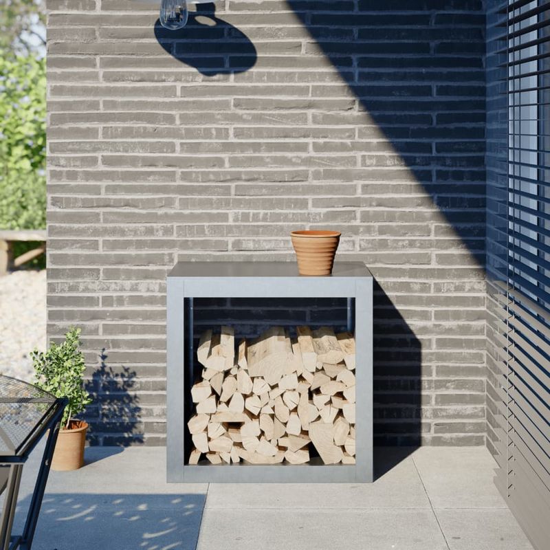 Casa si Gradina - Termice - Sobe, Seminee si accesorii - Accesorii seminee si sobe - Suport pentru lemne de foc, 60x40x60 cm, otel inoxidabil, oțel galvanizat/gri - Infinity.ro