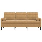 Casa si Gradina - Mobilier - Canapele si coltare - Canapele - Canapea cu 3 locuri cu pernute, maro, 180 cm, catifea - Infinity.ro