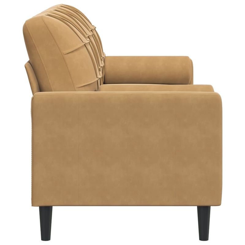 Casa si Gradina - Mobilier - Canapele si coltare - Canapele - Canapea cu 3 locuri cu pernute, maro, 180 cm, catifea - Infinity.ro