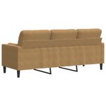 Casa si Gradina - Mobilier - Canapele si coltare - Canapele - Canapea cu 3 locuri cu pernute, maro, 180 cm, catifea - Infinity.ro