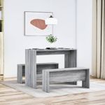 Casa si Gradina - Mobilier - Seturi de mobilier - Seturi mese si scaune - Set masa si banci bucatarie 3 piese, gri sonoma, lemn prelucrat - Infinity.ro