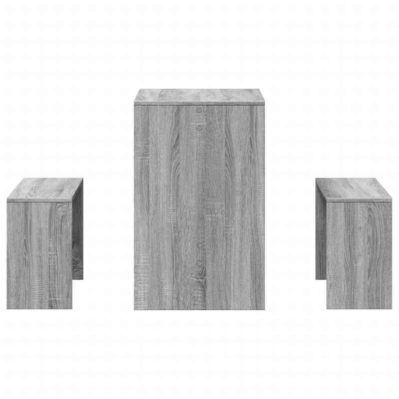 Casa si Gradina - Mobilier - Seturi de mobilier - Seturi mese si scaune - Set masa si banci bucatarie 3 piese, gri sonoma, lemn prelucrat - Infinity.ro