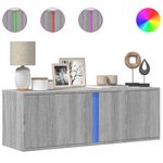 Casa si Gradina - Mobilier - Comode si corpuri - Comode - Dulap TV de perete cu lumini LED, gri sonoma, 100x31x35 cm - Infinity.ro