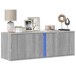 Casa si Gradina - Mobilier - Comode si corpuri - Comode - Dulap TV de perete cu lumini LED, gri sonoma, 100x31x35 cm - Infinity.ro