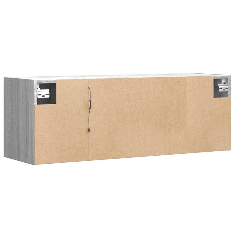 Casa si Gradina - Mobilier - Comode si corpuri - Comode - Dulap TV de perete cu lumini LED, gri sonoma, 100x31x35 cm - Infinity.ro