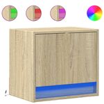 Casa si Gradina - Mobilier - Comode si corpuri - Noptiere - Noptiere montate pe perete cu lumini LED, 2 buc., stejar sonoma - Infinity.ro
