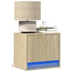 Casa si Gradina - Mobilier - Comode si corpuri - Noptiere - Noptiere montate pe perete cu lumini LED, 2 buc., stejar sonoma - Infinity.ro