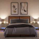 Casa si Gradina - Mobilier - Comode si corpuri - Noptiere - Noptiere montate pe perete cu lumini LED, 2 buc., stejar sonoma - Infinity.ro