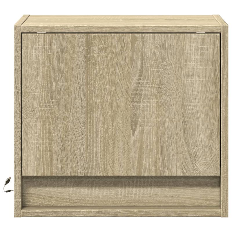 Casa si Gradina - Mobilier - Comode si corpuri - Noptiere - Noptiere montate pe perete cu lumini LED, 2 buc., stejar sonoma - Infinity.ro
