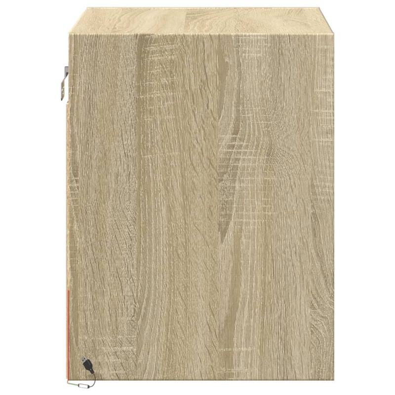 Casa si Gradina - Mobilier - Comode si corpuri - Noptiere - Noptiere montate pe perete cu lumini LED, 2 buc., stejar sonoma - Infinity.ro