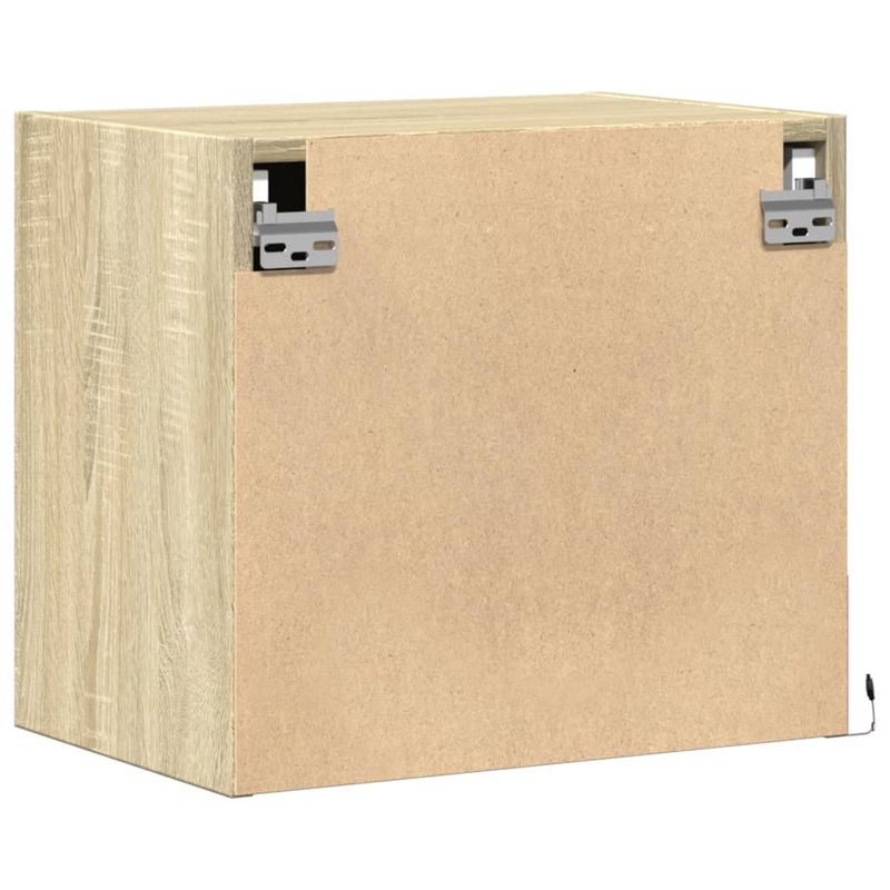 Casa si Gradina - Mobilier - Comode si corpuri - Noptiere - Noptiere montate pe perete cu lumini LED, 2 buc., stejar sonoma - Infinity.ro